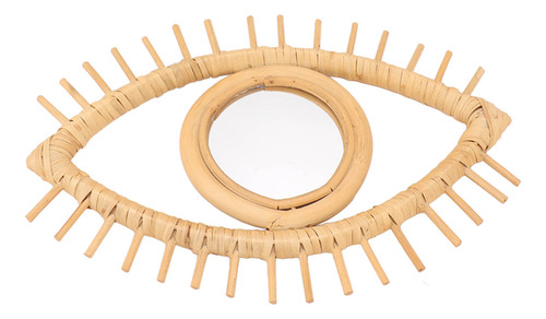 Espejo De Ratán Con Forma De Ojo, Elegante Decoración Bohemi