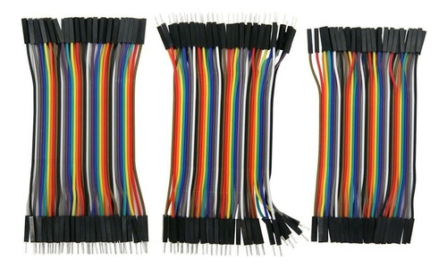120 Piezas Cables Jumpers Dupont H-h, M-m, H-m 10cm Arduino