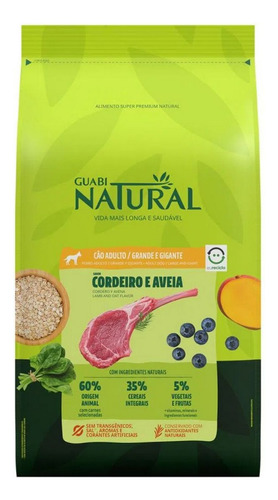 Ração Cães Guabi Natural Ad Grande E Gigante Cordeiro 12kg