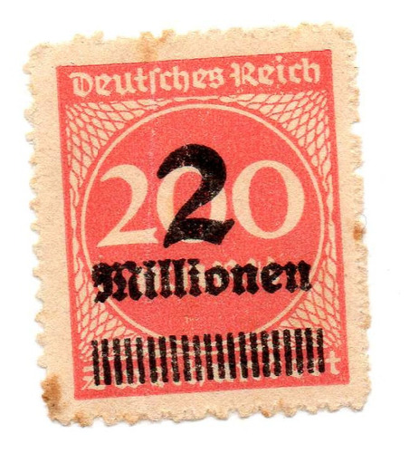 Estampilla Alemania 1923  Sobreimpresa Rara Weimar 200 Mark
