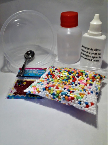 Mini Kit Souvenir Cumpleaños Crear Slime Color En Bolsita