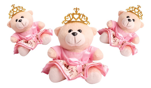 Trio De Ursas Princesa Para Nicho Decoração 14cm 3 Peças