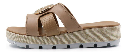 Sandalia Casual Plataforma Corrida Cómoda Nude- M42