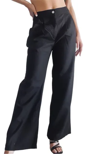 Pantalon Palazzo Bengalina Mujer Tiro Alto Elastizado Moda