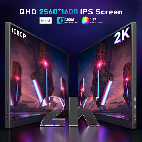 Hongo Monitor Portátil 16 Pulgadas 2k 120hz Mmg