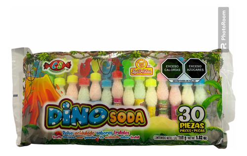 Polvo Aciduladito Dino Soda Las Delicias 30pz