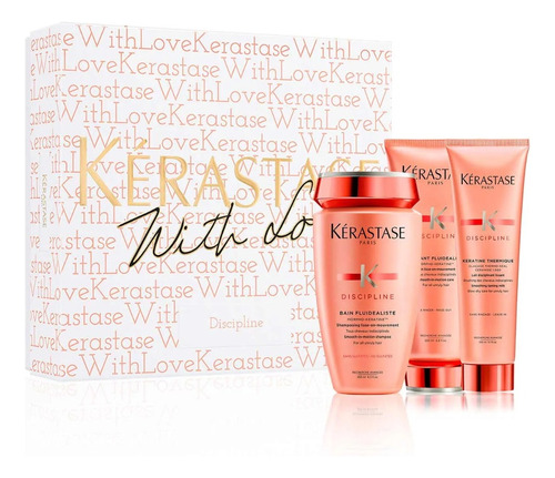 Caja Cofre Kit Kerastase Discipline Fluidealiste 3 Productos