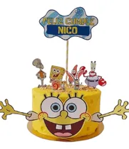 Comprar Adorno Torta Topper Cake Feliz Cumple Oferta En Stock Amarillo Bob
