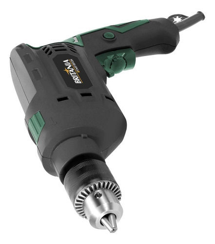 Furadeira Britânia Bfue04 Função Impacto 850w Cor Cinza Com Detalhes Em Verde 220v