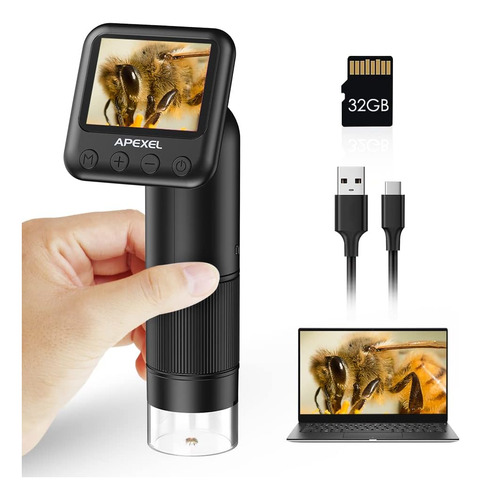 Microscopio De Mano, Microscopio X Lcd Para Adultos, Microsc