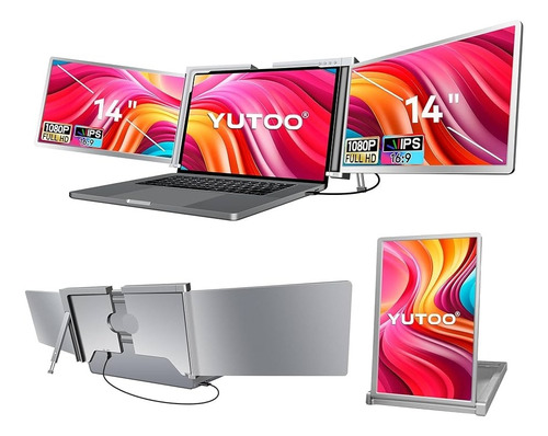 Monitor Duplo Extensor 2 Telas Notebook 14'' 60hz Lcd Full Cor Unica 127/220v