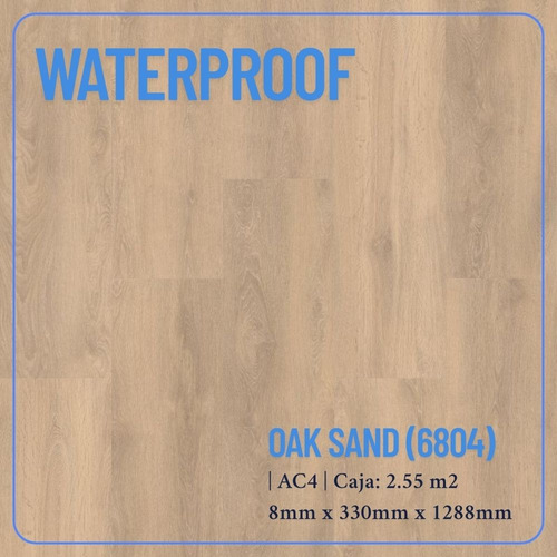 Flotante Waterproof 8mm X 330mm X 1288mm | Ac4 | Caja: 2.55 Oak Sand