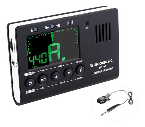 Metrónomo 3 En 1 Digital Negro Para Instrumentos