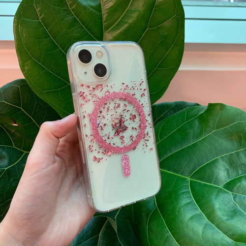 Funda Magsafe Glitter Rosa Para Iphone 11-16 Pro/promax Glitter Rosa Iphone 11