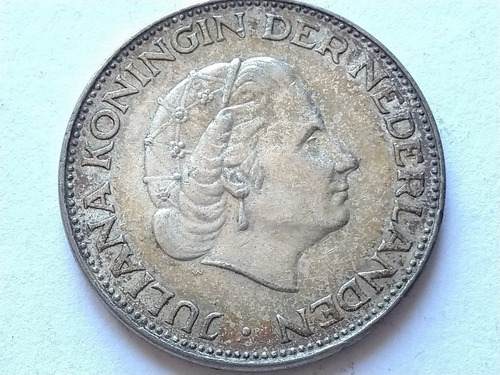 Moneda Plata Holanda 2 1/2 Gulden 1963