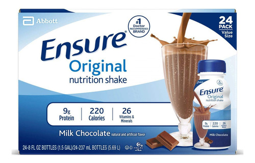 Ensure Chocolate Con Leche Terapeutico Original, Caja De 8 O