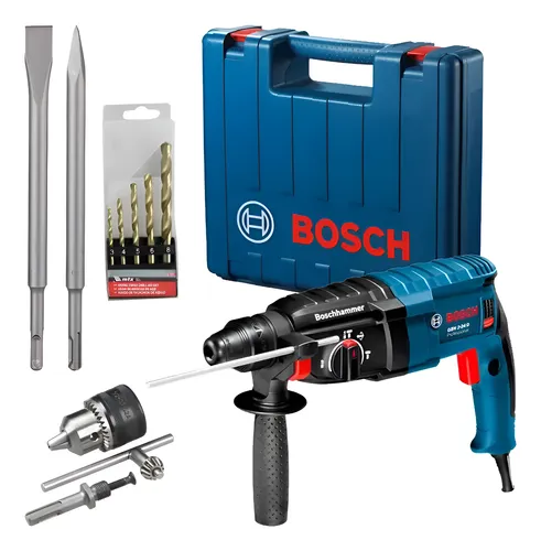 Martelete Furadeira Sds Gbh 2-24d 820w + Maleta Bosch Cor Azul