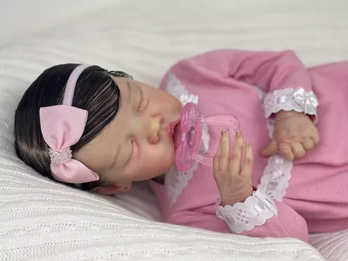 Bebe Reborn Menina Dormindo Recém Nascida, Realista