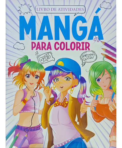 Livro Físico De Atividades Mangá Para Colorir, De Equipe Editorial. Mangá Para Colorir Editorial Pé Da Letra, Tapa Mole, Edición 1 En Português, 0