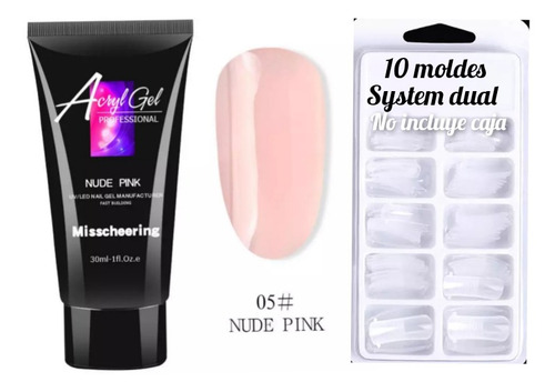 Polygel Acrigel Mas Moldes Dual System Uñas Semipermanente