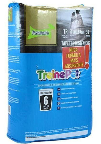 Tapete Higiênico Treinepet 60x55cm 30 Unidades Petmais