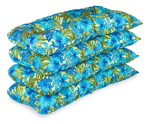 Kit 4 Almofadas Decorativas Assento Sofá Varias Cores Azul Bonito Florido