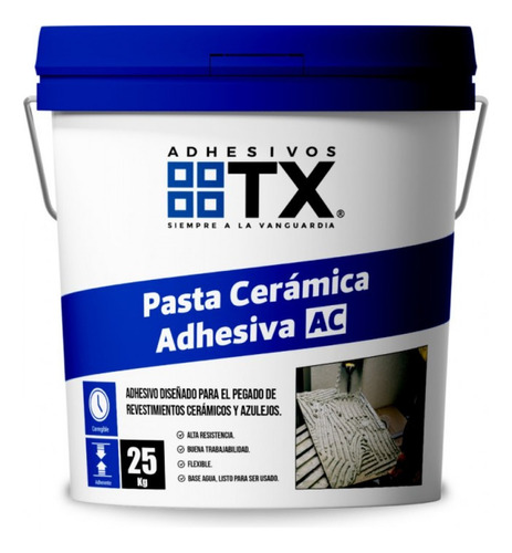 Adhesivo Cerámico En Pasta Ac Tineta 25kg Tx