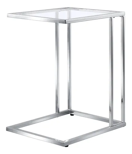 Mesa Cristal Color Cromado