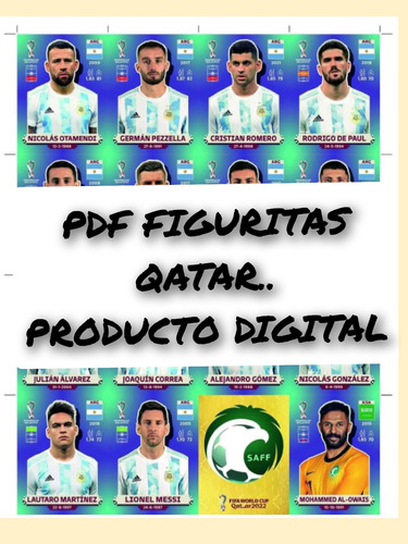 Imagen 1 de 3 de Kit De Figuritas Del Mundial Qatar En Pdf Para Imprimir Azul
