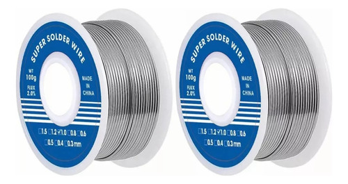 2 Tien Rollos Soldadura 200 Grs Aleación 40/60 Estaño/ Plomo 1 Mm