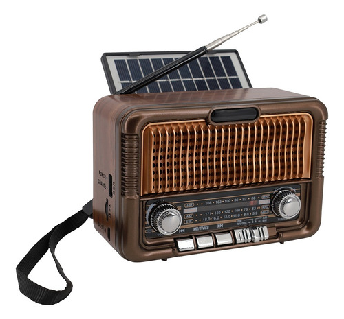 Radio Retro Vintage Qfx R-50 Usb Sd  Bt Recargable Solar