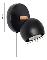 Comprar Aplique Tipo Velador Dormitorio Pared Moderno Bocha Movil Color Negro\u002FCobre