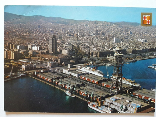 Postal Del Puerto De La Ciudad De Barcelona España 