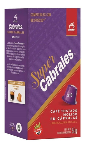 Capsulas Cabrales Super Cabrales Espressarte Nespresso10