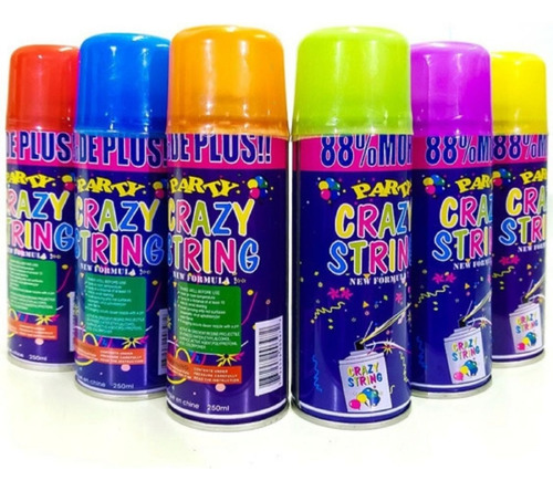 Serpentinas Pack X12 Spray Colores Surtidos Festejo