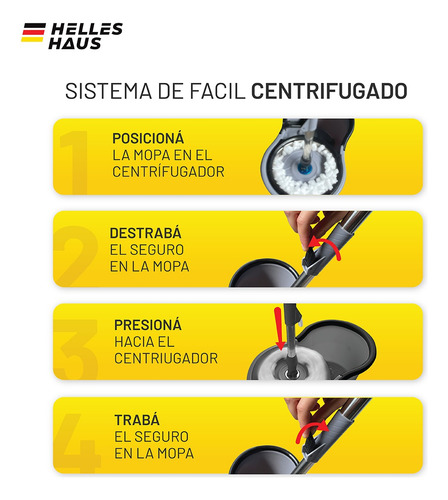 Mopa Con Balde Y Escurridor Limpieza Facil Y Rapida Gris