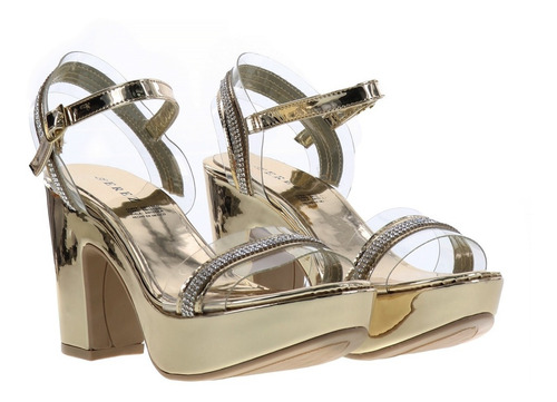 Imagen 3 de 4 de Tacones De Fiesta Mujer Tipo Sandalia Con Plataforma Erez