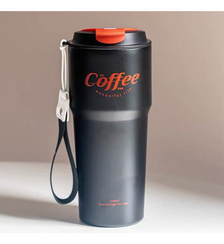 Termo Vidita Para Cafe Mug Vaso Termico 620ml Sellable Inoxidable Color Negro