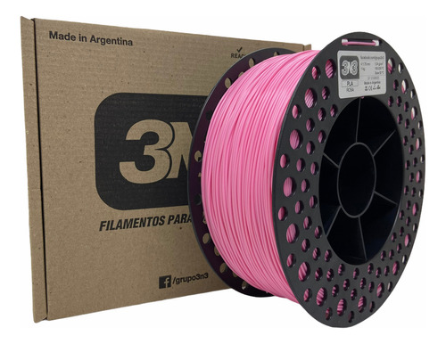 3n3 filamento pla 1,75 mm 1 kg cor rosado