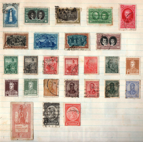 Estampillas Antiguas Argentina 26 Sellos 1899 A 1924 Centena (Usado)