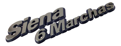 Emblema Siena 6 Marchas Cromado Com Fundo Azul 1996 1997 1998 1999 2000