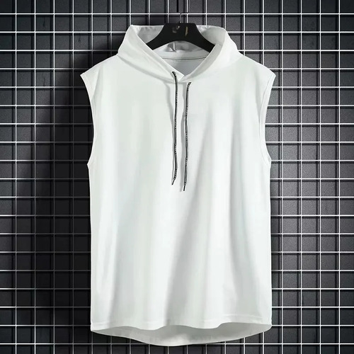 Chaleco Tipo Camiseta Con Capucha Sin Mangas De Verano Para