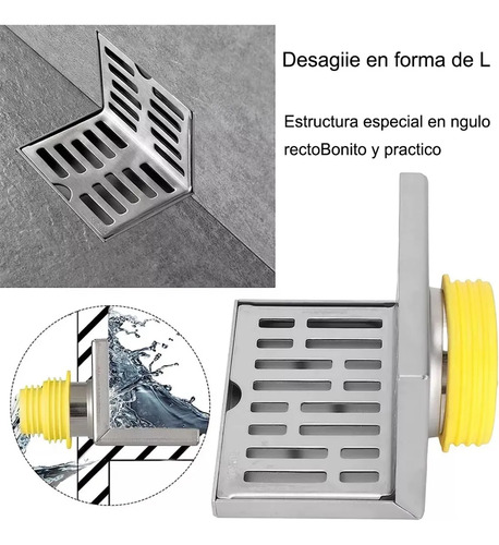 Drenaje Piso Ducha Cubierta Eliminación Acero Inoxid 10*7 Cm