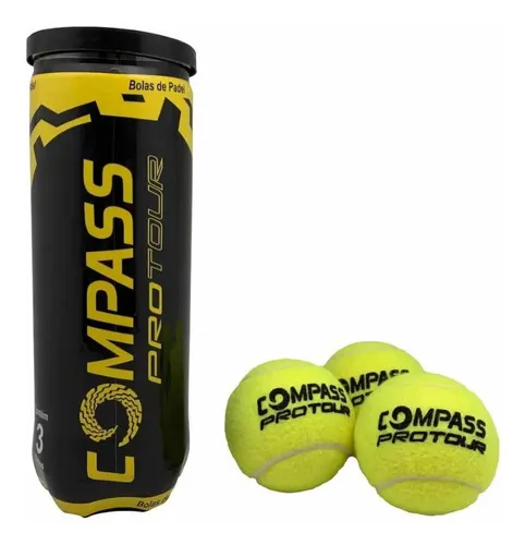 Pack X3 Tubos De 3 Pelotas Compass Pro Tour Para Padel Verde Lima