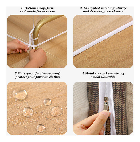Funda Transparente Para Perchero F Con Cremallera, Perchero