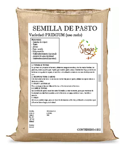 25 Kg De Semilla De Pasto Premium Para Sol Y Sombra Uso Rudo