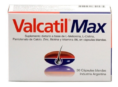 Imagen 1 de 1 de Valcatil Max X 30 Capsulas - Anticaida Del Cabello - Panalab