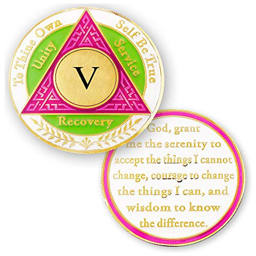 5 Year Aa Medallions Sobriety Coin Alcoholics Anonymous...