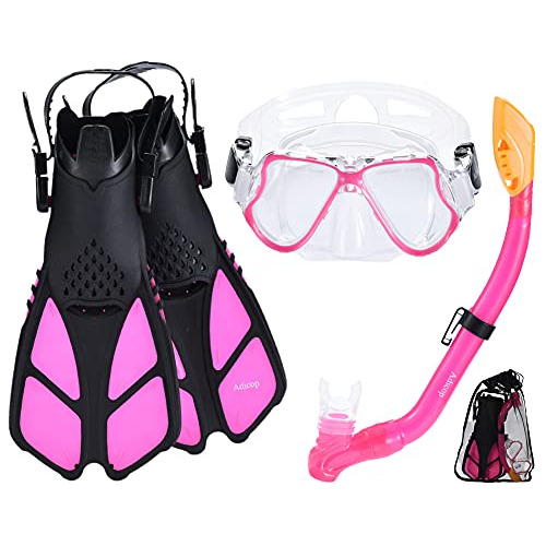 Conjunto De Máscara Y Aletas Snorkel Niños De 3 7 Añ...