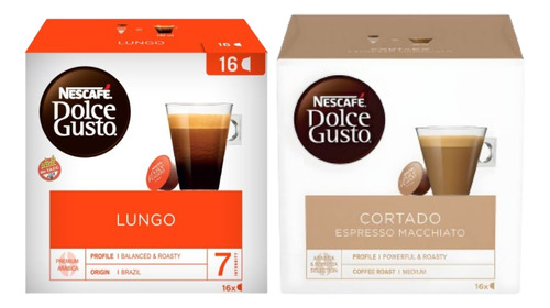 Cápsulas Nescafé Dolce Gusto Lungo Y Cortado Espresso